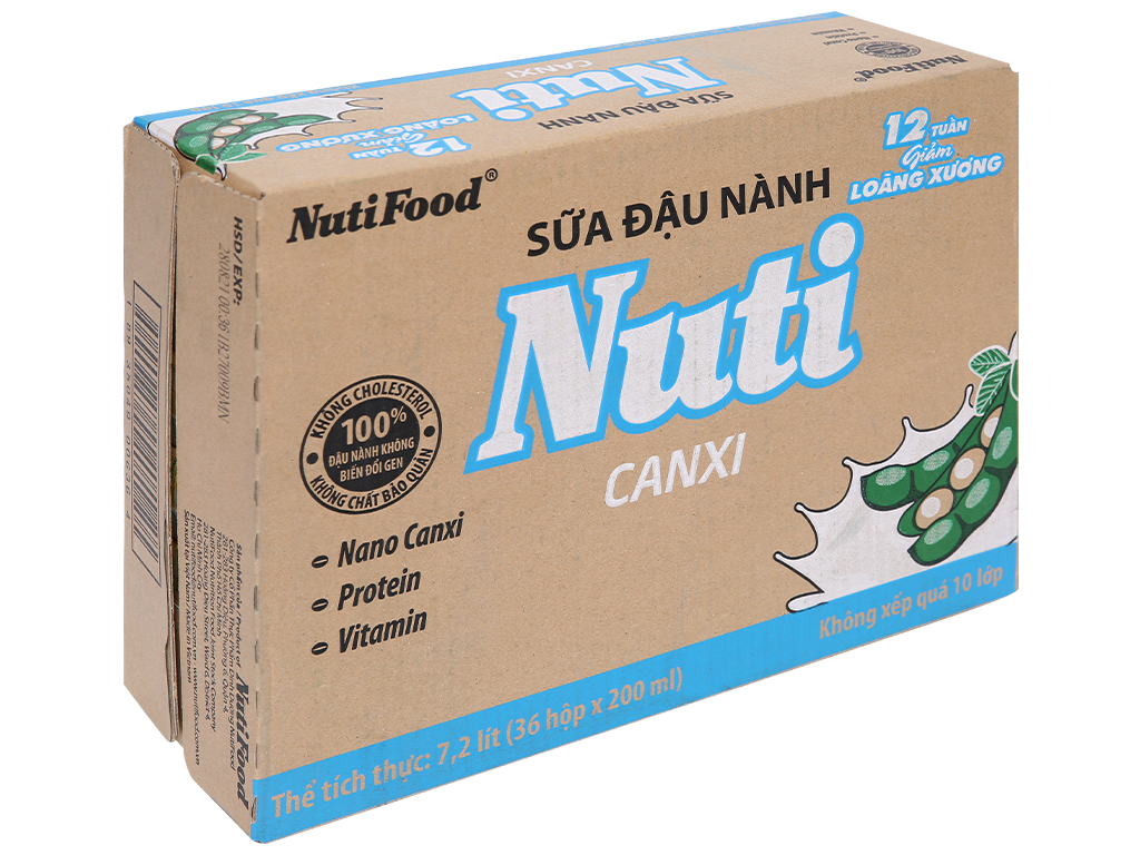 Combo 6 hộp sữa đậu nành Nuti Canxi 200ml TK