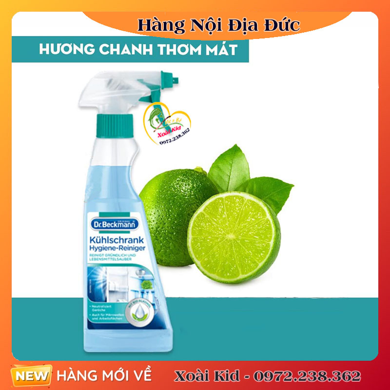 Chai xịt vệ sinh tủ lạnh Dr Beckmann vệ sinh khử mùi tủ lạnh, tủ đông của Đức