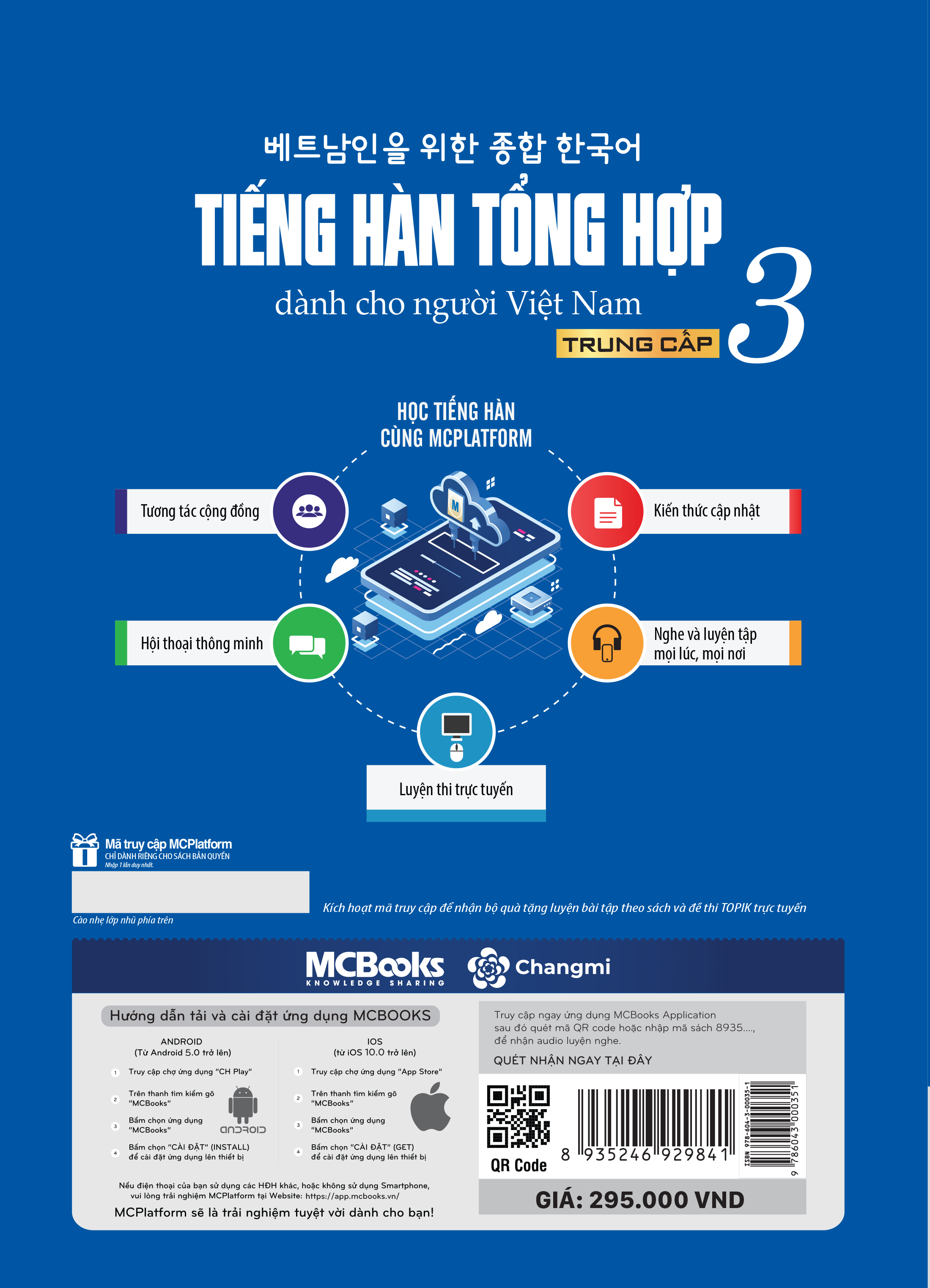 Sách - Giáo trình Tiếng Hàn tổng hợp trung cấp 3 sách bài học - bản màu - McBooks
