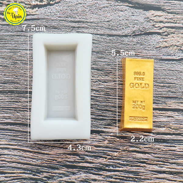 Khuôn silicon thỏi vàng thỏi bạc 4D