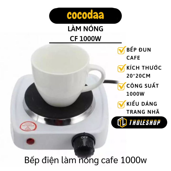 Bếp điện mini - Bếp nấu cà phê 1000W xài điện 220V - Bếp điện nấu nhiều loại nồi nhỏ gọn, thích hợp cho văn phòng, du lịch