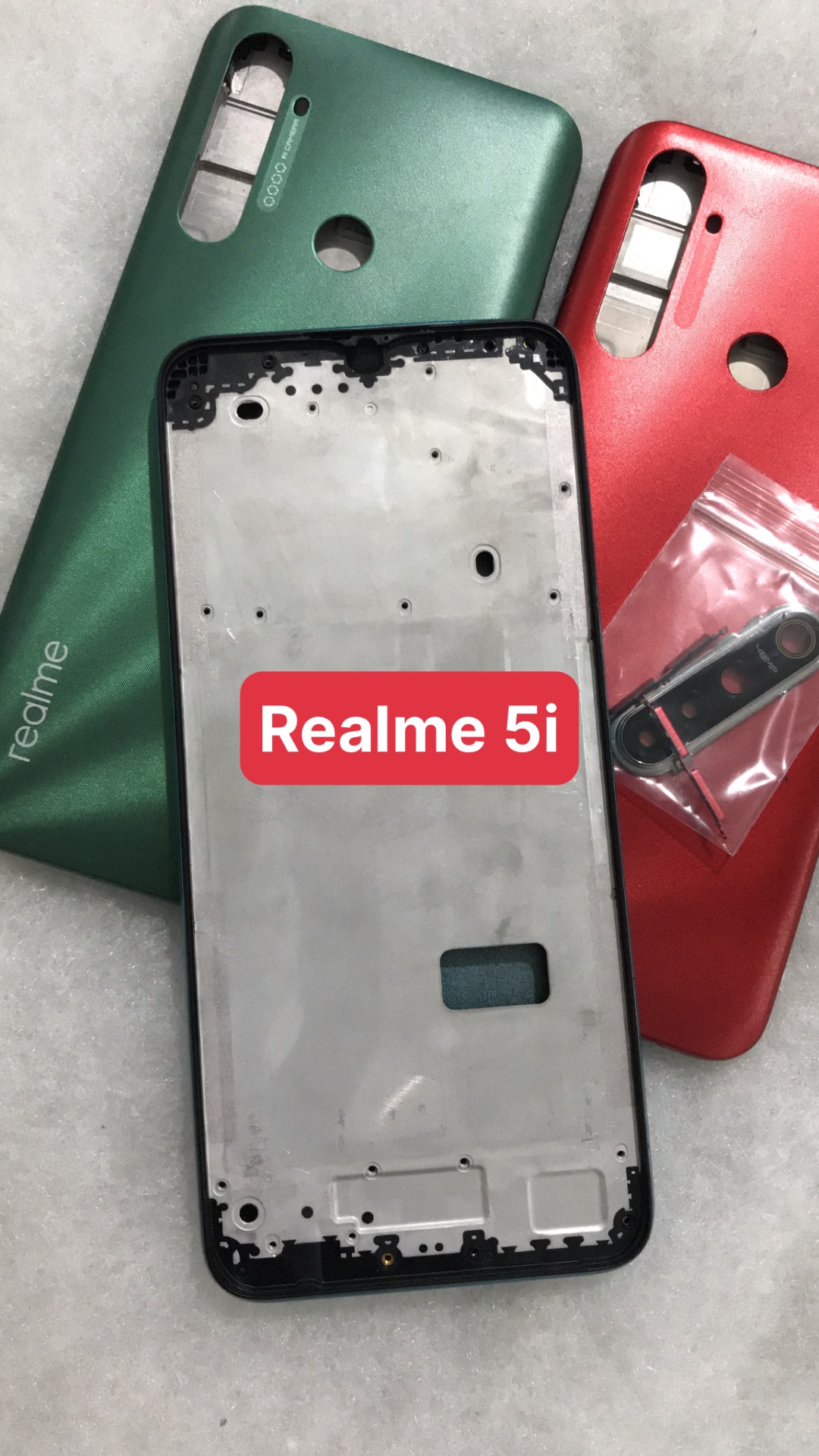 Bộ vỏ sườn Realme 5i zin (kèm nút bấm ,kính camera)