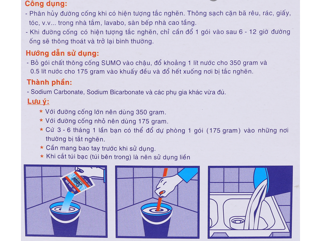 [HCM]Chất thông cống Sumo 175g