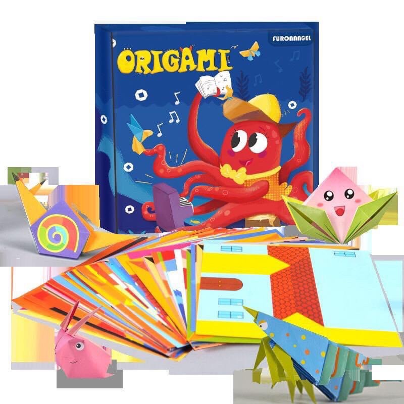 Bộ giấy gấp fun origami 144 tờ kèm sách hướng dẫn chi tiết