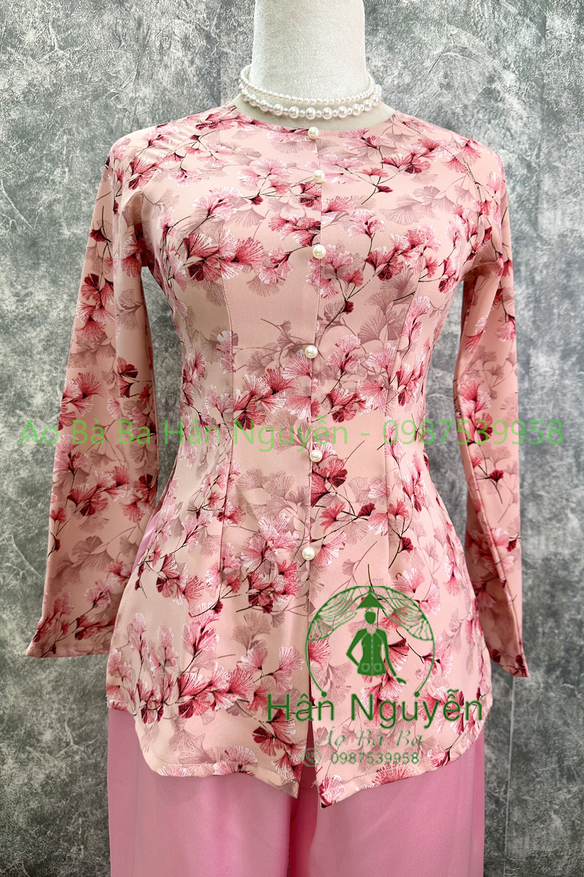 ÁO BÀ BA DÂY KÉO HOA GIÓ + QUẦN