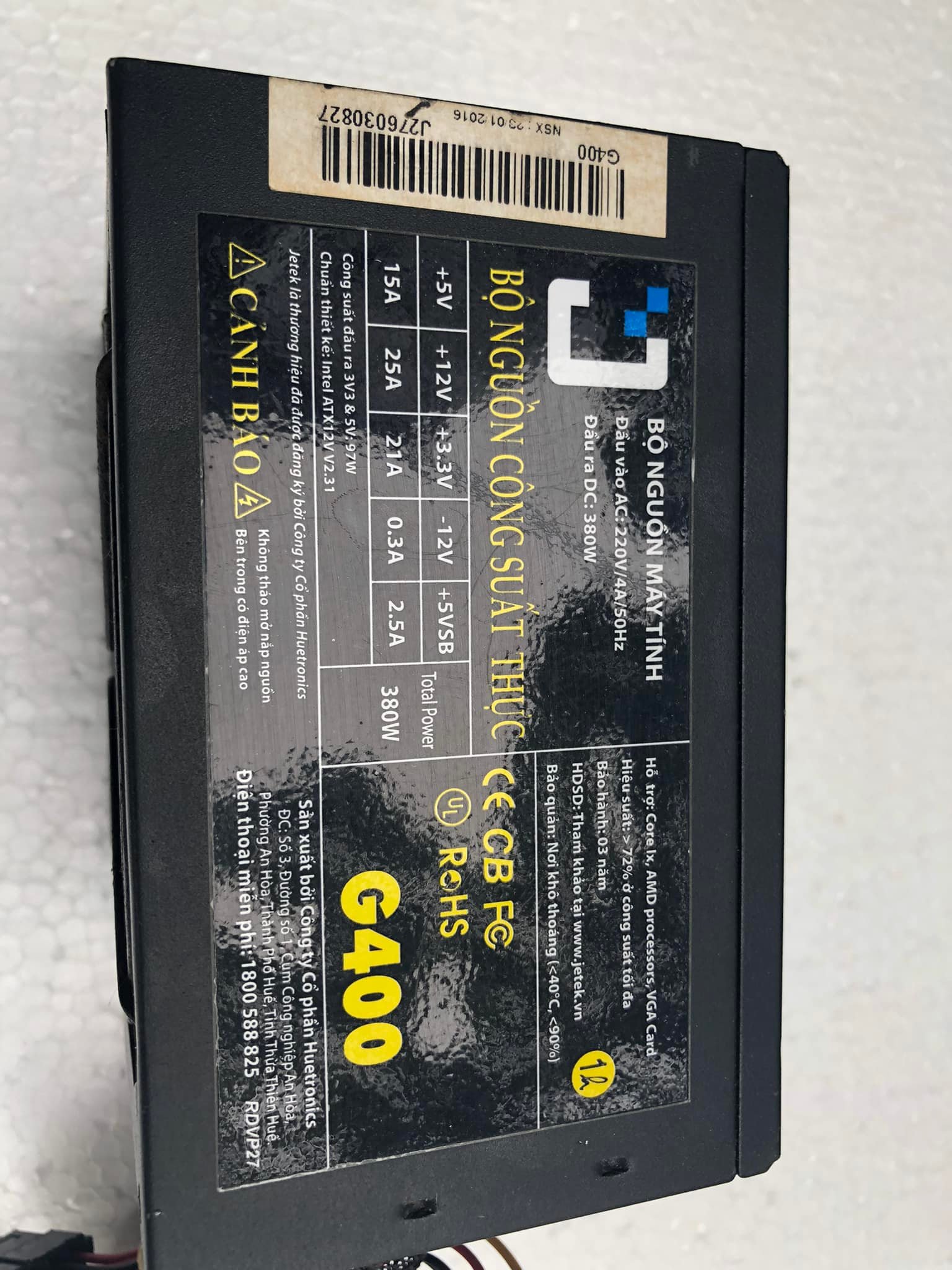 Bộ nguồn máy tính PC JETEK G400 Công suất thật