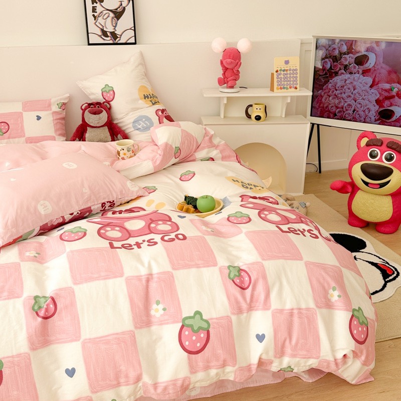 Set chăn ga gối cotton poly - Mẫu Gấu Bigboi