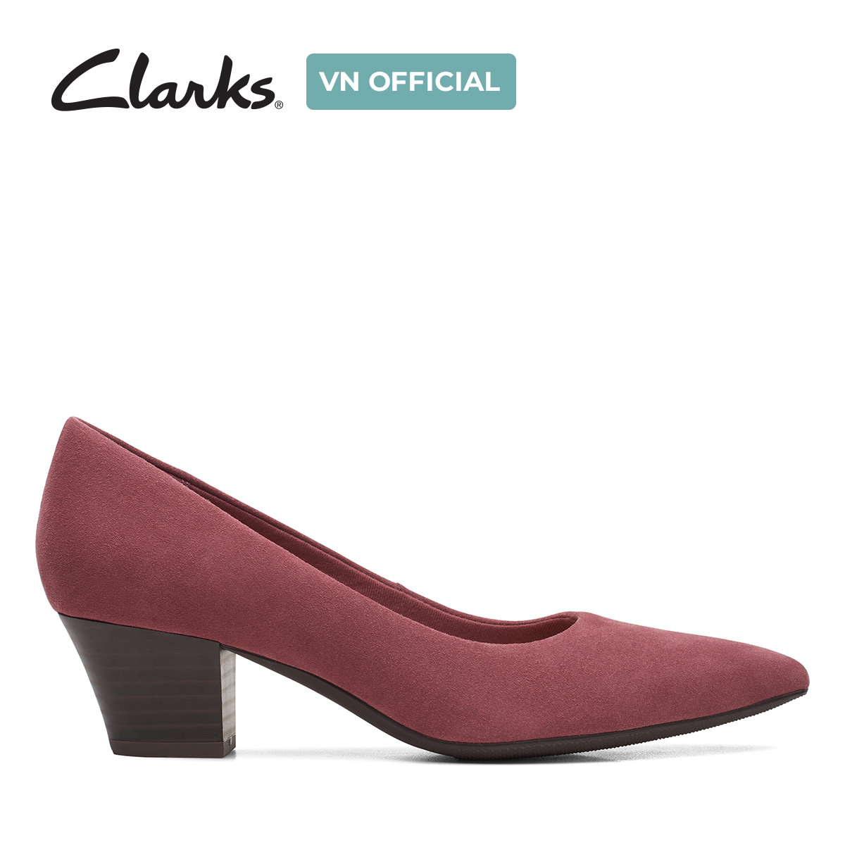 Giày Cao Gót 5cm Da Lộn Nữ Clarks - Teresa Step