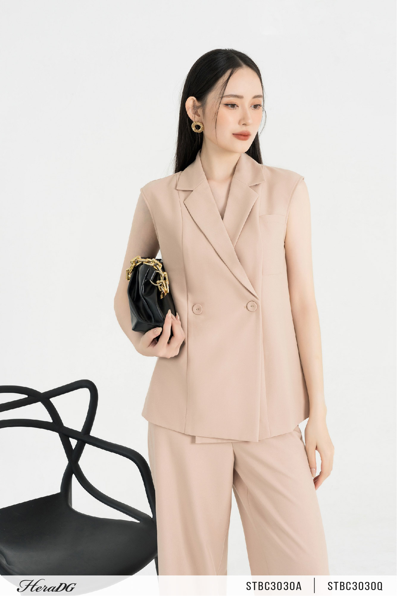 Voucher siêu sale 15% Áo kiểu nữ HeraDG thiết kế cổ bẻ ve vai chờm sang trong thanh lịch chất tuytsi cao cấp STBC3030A