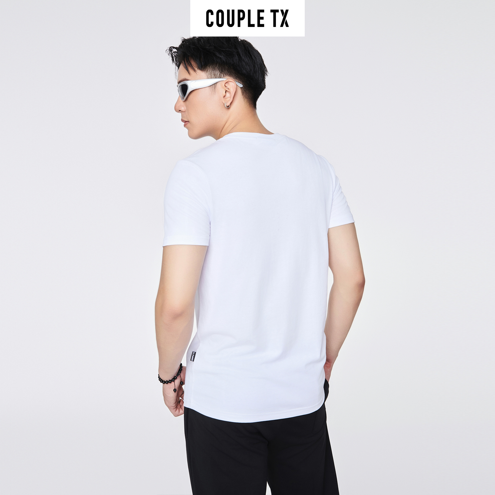 Áo Thun Nam COUPLE TX -  Áo Thun Trơn, Cổ Tim Slim Basic MTS 1326