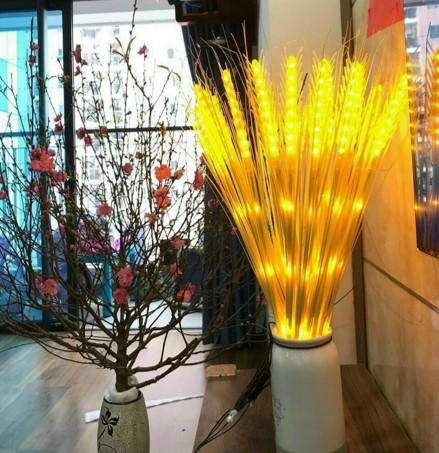 ĐÈN LED BÔNG LÚA TÀI LỘC_Bó 10 Cây_Ánh Sáng Vàng Ấm