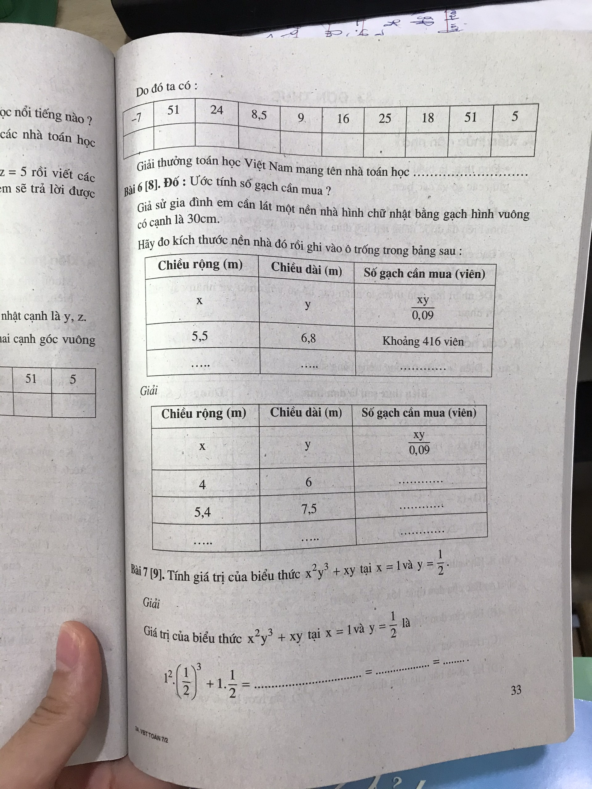 Vở bài tập toán 7 tập 2