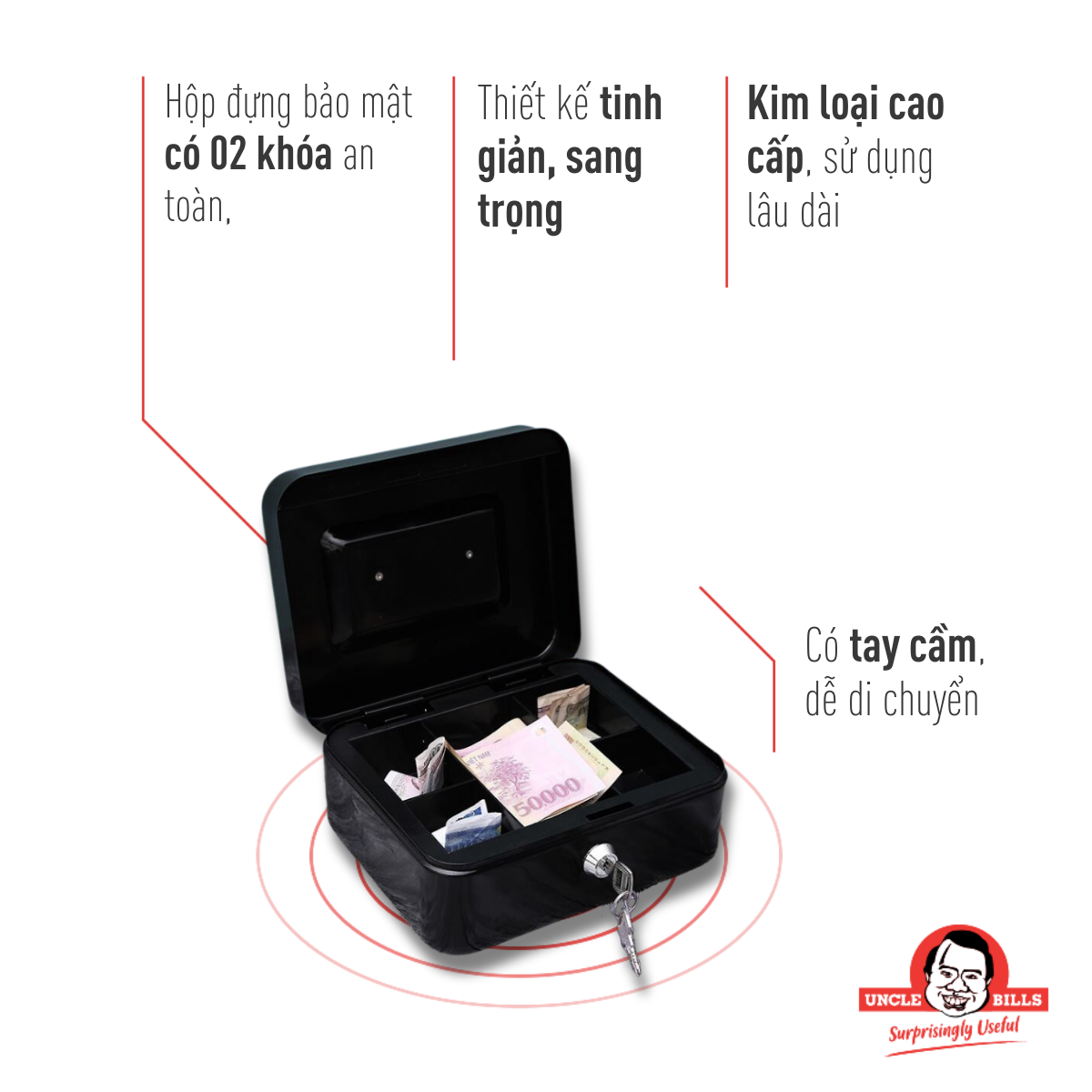 Hộp Đựng Tiền Kim Loại Cao Cấp Uncle Bills HG0095