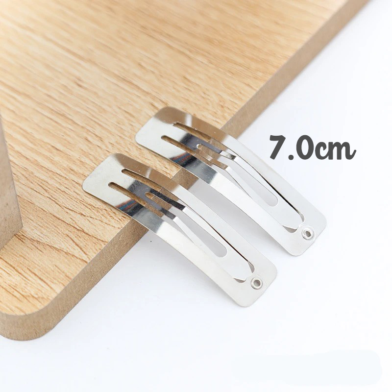 Phôi kẹp trơn màu bạc nhiều mẫu làm kẹp tóc handmade