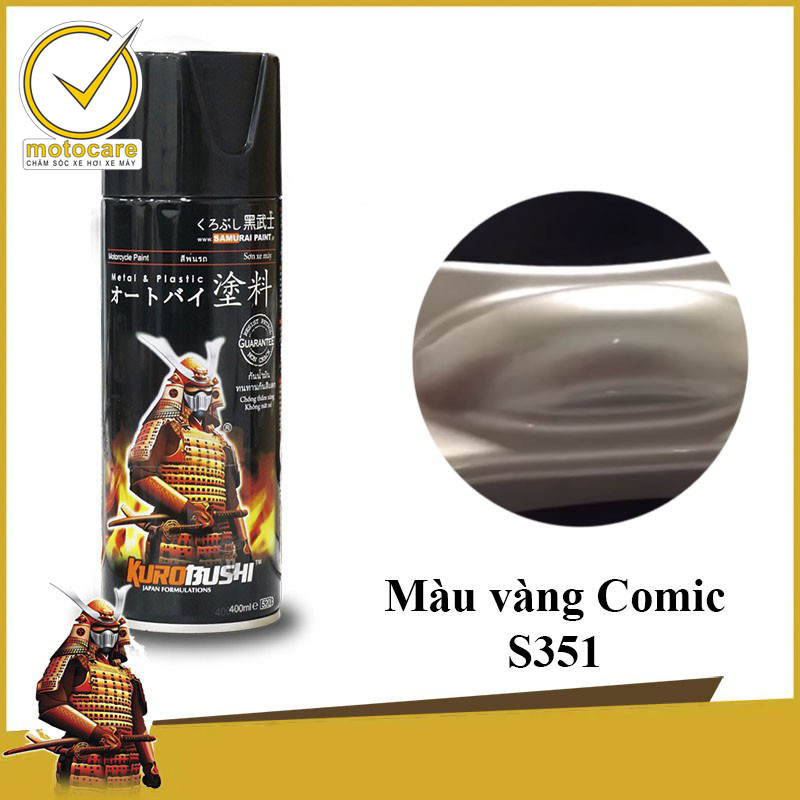 Samurai s351 - sơn xịt xe máy màu vàng comic