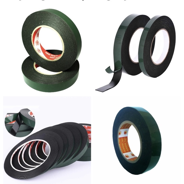 Băng keo 2 MẶT mousse (xốp) xanh đen 2F4 (2.4cm)
