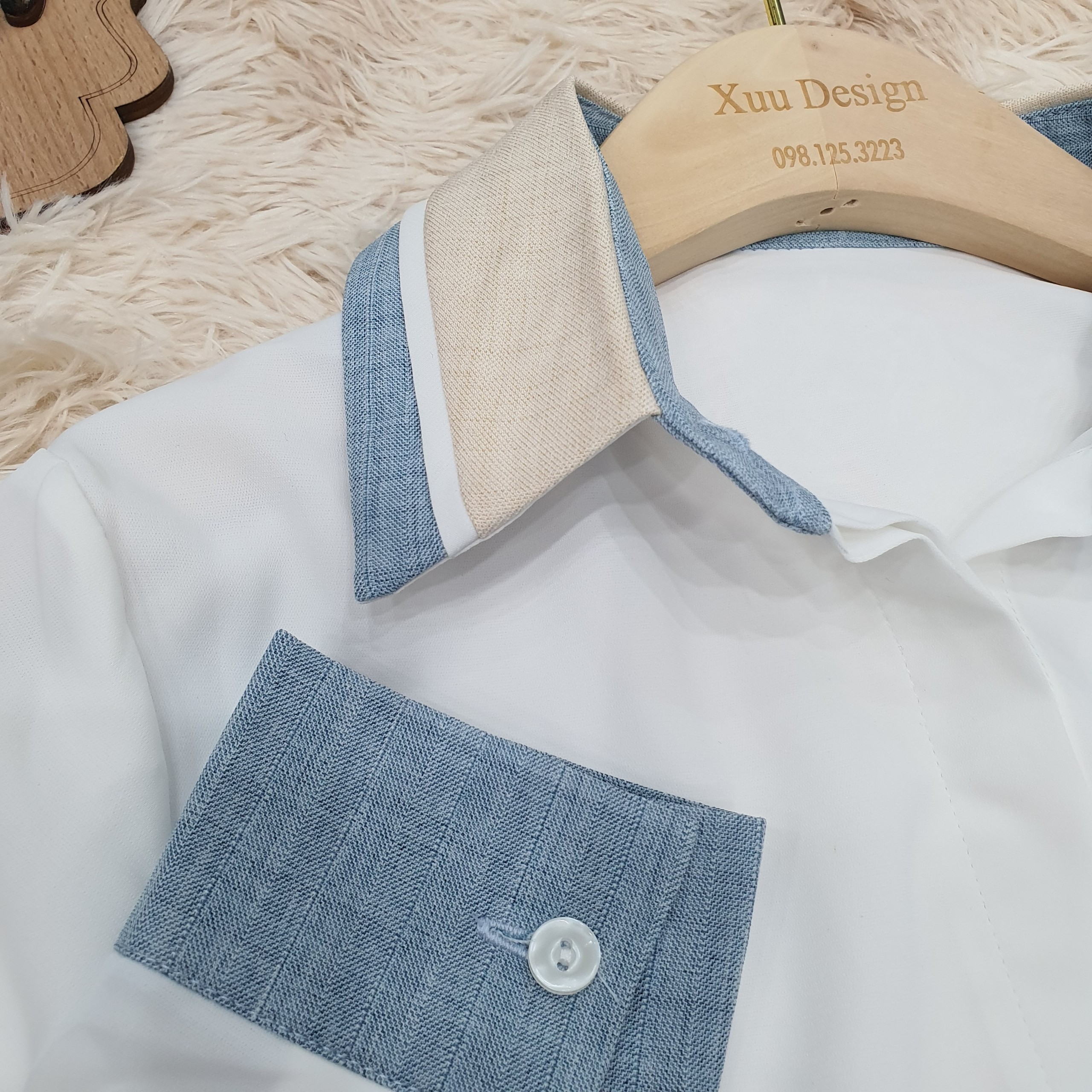 Áo sơ mi nữ phối cổ Xuu Design/ Áo Kiểu SP21