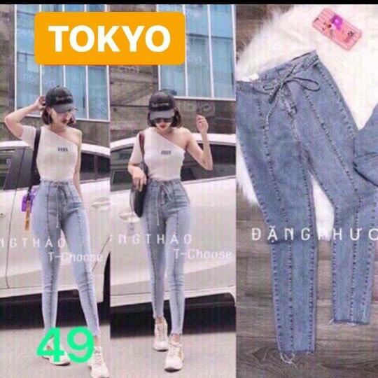 QUẦN JEAN NỮ CHẤT BÒ THẮT NƠ HOT TREND LƯNG CAO NÂNG MÔNG TAMAKI TOKY-32 CAO CẤP - TOKYO FASHION