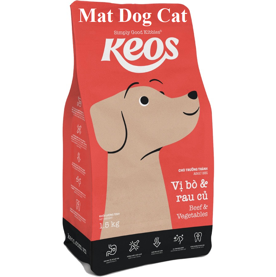 [1.5kg] Thức Ăn Hạt Cho Chó Mọi Lứa Tuổi Keos