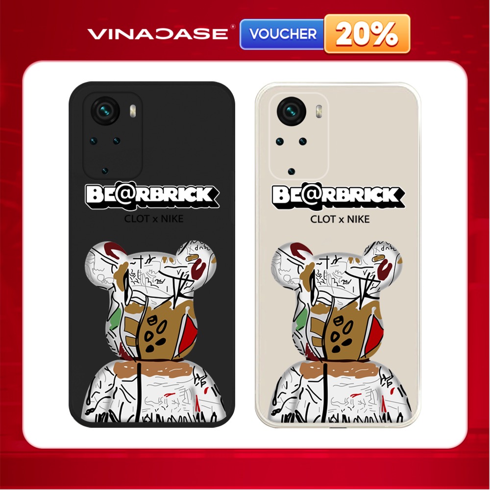 Ốp lưng Vina Case Iphone 6S/6 Plus/7G/8G/X/Xs/11/12/....Silicone TPU dẻo viền vuông bảo vệ camera hình Bearbrick 3D