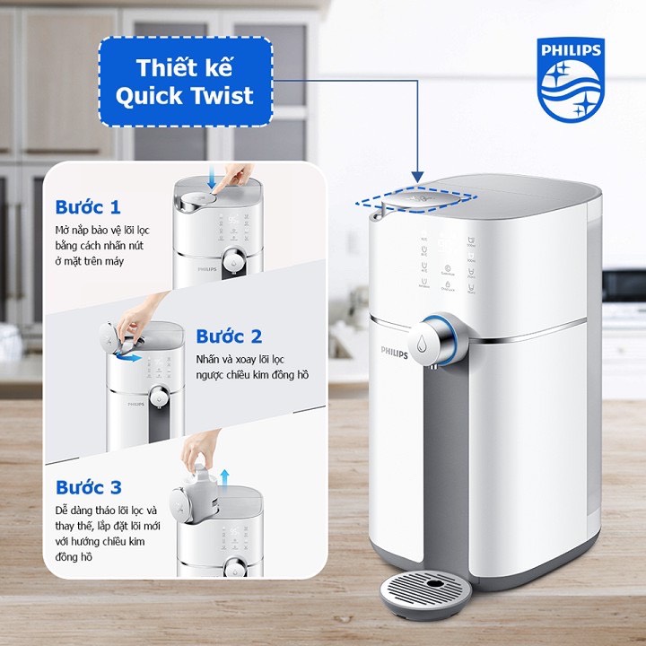 [Trả góp 0%]Máy rót nước để bàn philips ADD6910 4 nhiệt độ nước cho bạn lựa chọn 4 lít - bảo hành chính hãng 2 năm