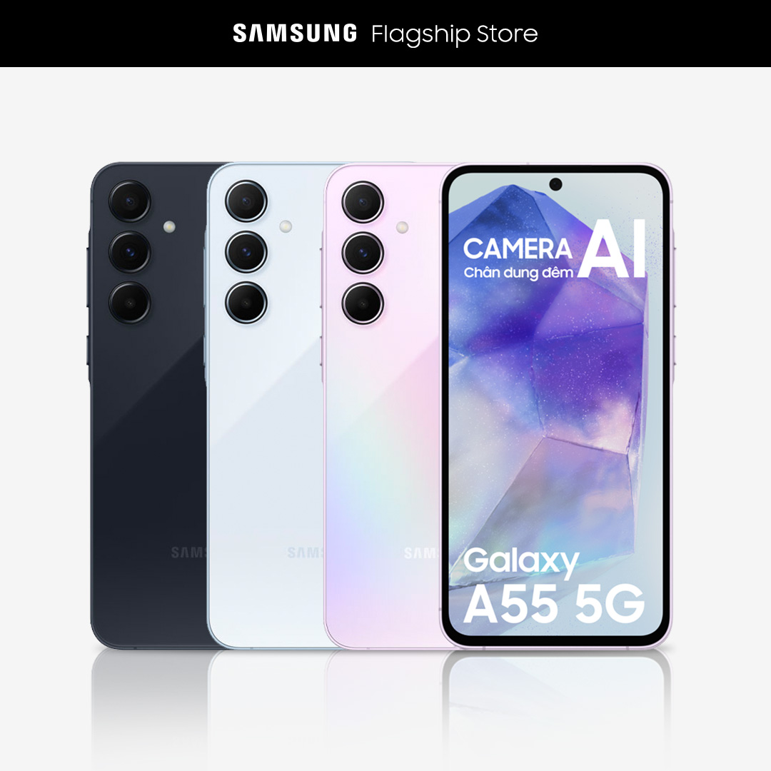 Điện thoại Samsung Galaxy A55 5G, Màn hình Super AMOLED 6,6", Camera AI, Vi xử lý mạnh mẽ 4nm