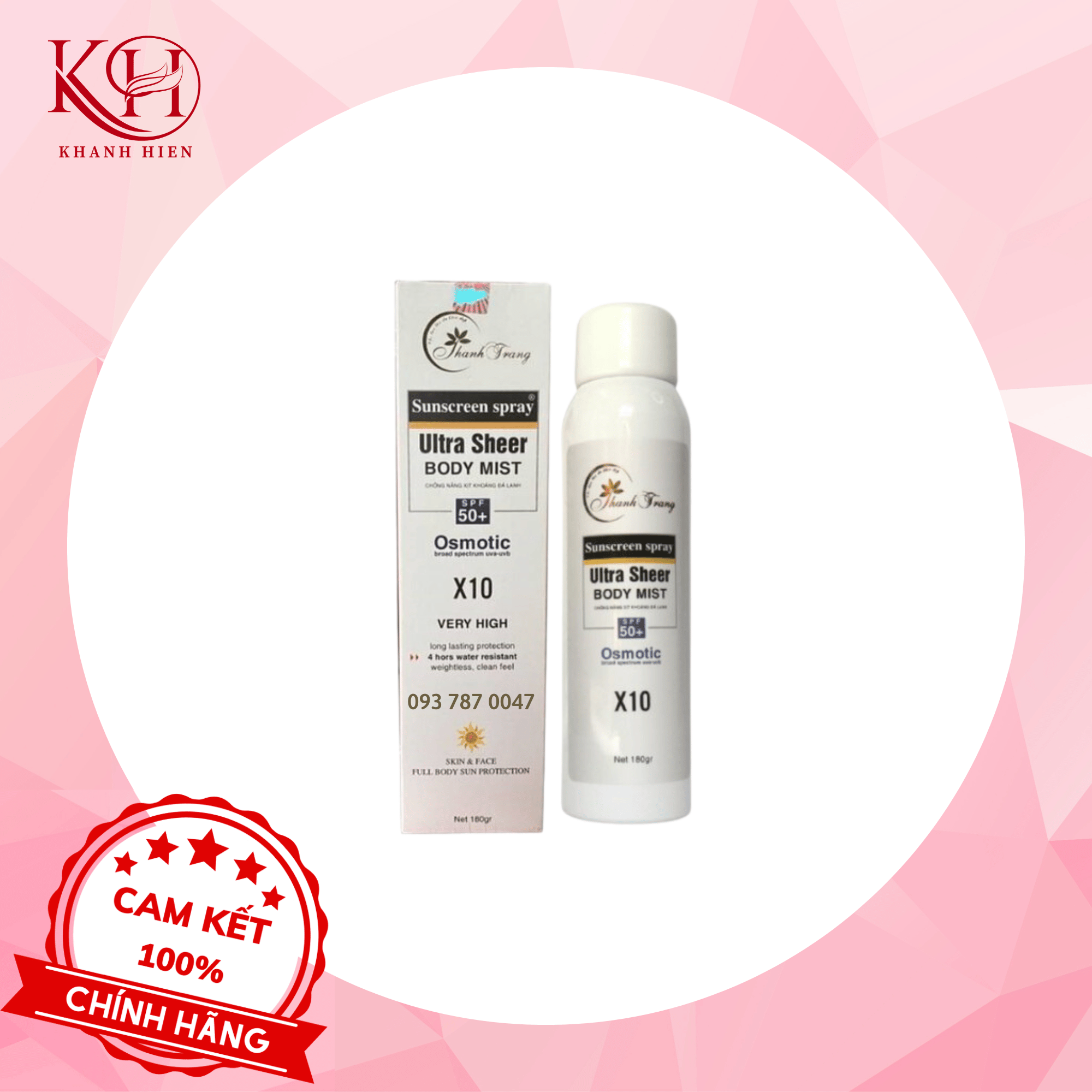 [HCM]Xịt Chống Nắng X10 Sunscreen Spray Thanh Trang