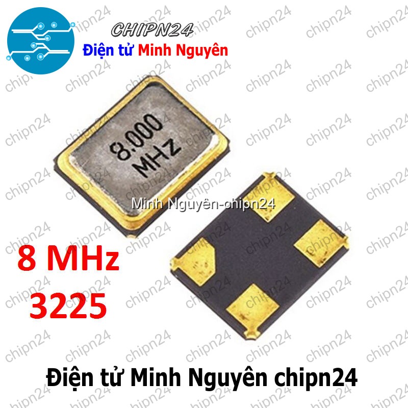 [3 con] (K355) Thạch anh Dán 3225 8M (4 chân 3.2x2.5mm 8MHz) - HH006059