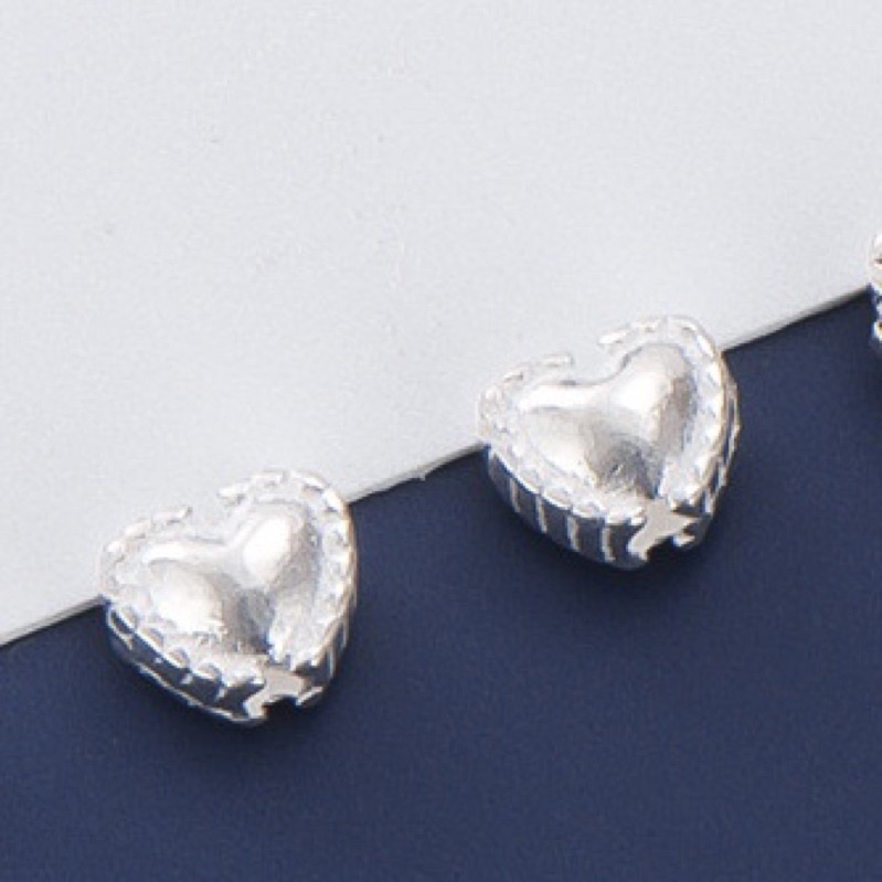[S925] Charm bạc trái tim loại nhỏ - MH862