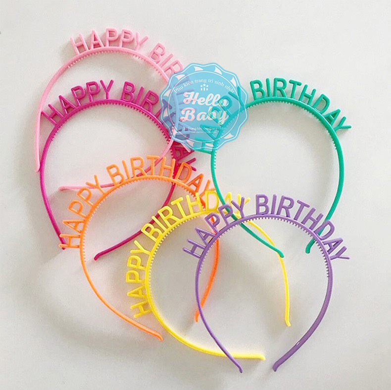 Bờm nhựa Happy Birthday nhiều màu - Hello Baby