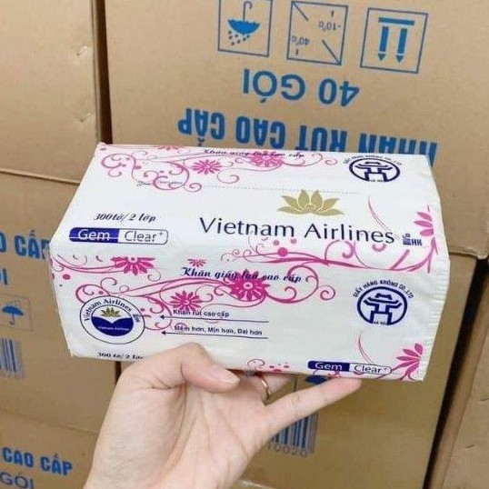 Khăn Giấy Lụa Cao Cấp VN Airlines 1 gói 300 tờ/3 lớp