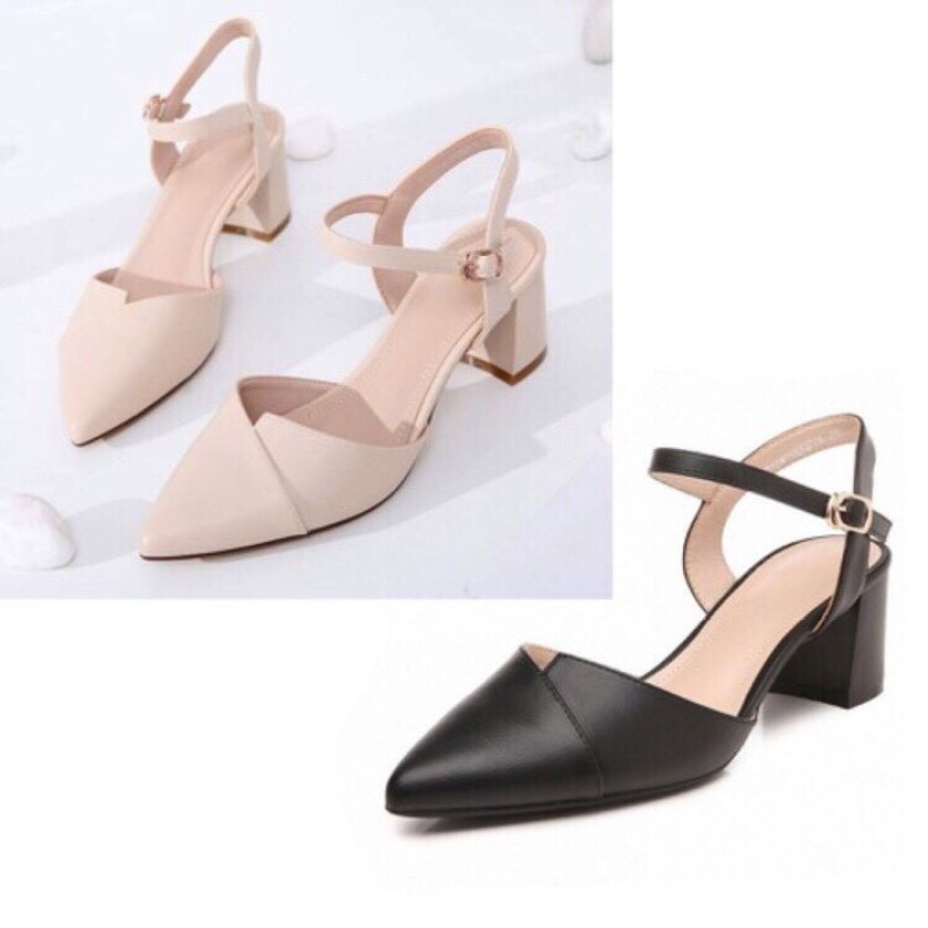 (VIDEO THẬT) Sandal nữ mũi nhọn đế vuông 5cm cực xinh giá rẻ