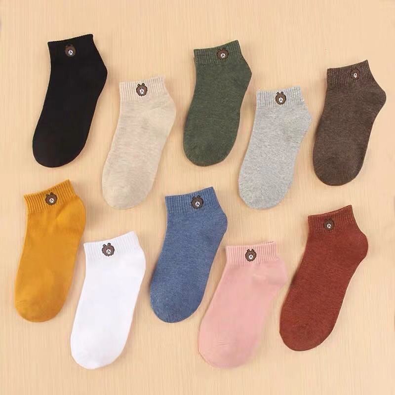 SET 5-10 đôi  TẤT GẤU BROWN ( KÈM TÚI ĐỰNG)