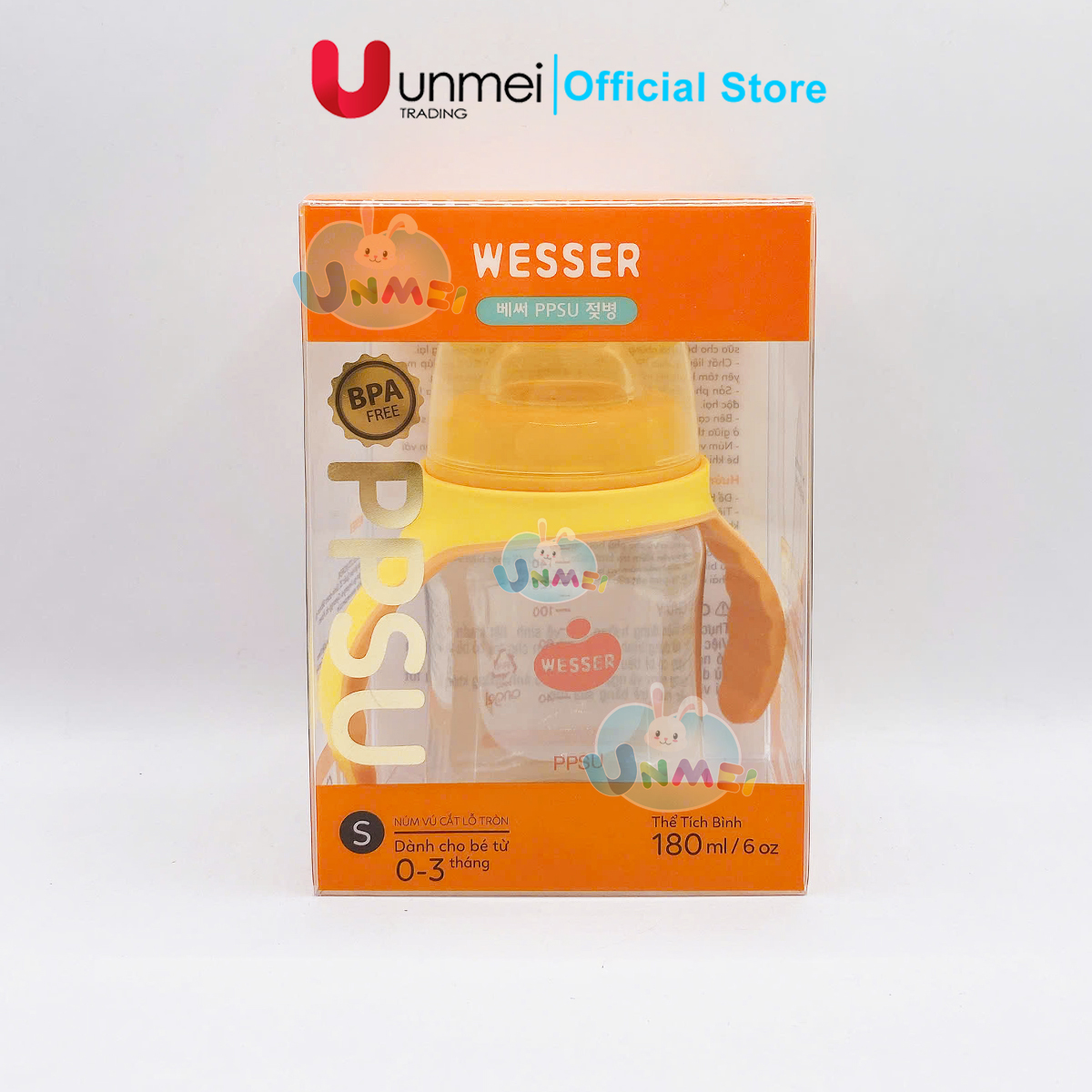 Bình Sữa CỔ RỘNG Wesser PPSU 180ml