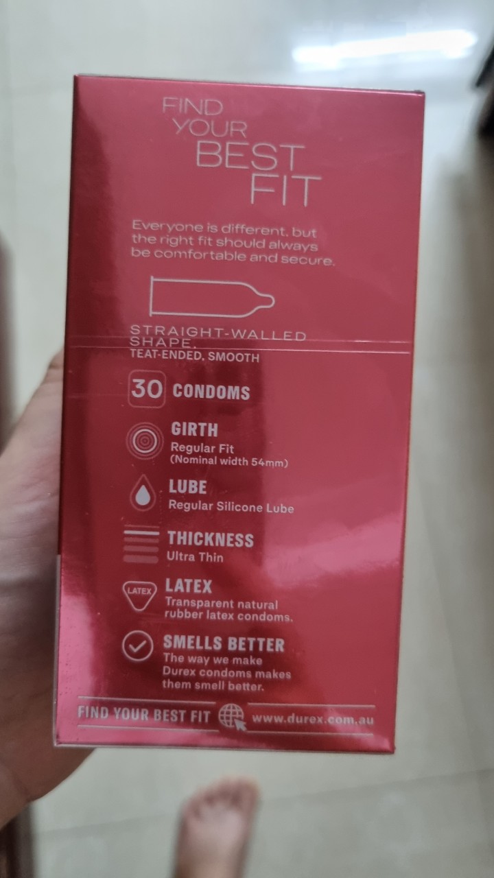Bao cao su siêu mỏng Durex Fetherlite Ultra Thin Feel Condoms Extra Sensitive Úc - Hộp 30 chiếc