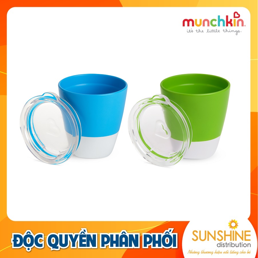 BỘ 2 CỐC CÓ NẮP MUNCHKIN (XANH LÁ-XANH LƠ)