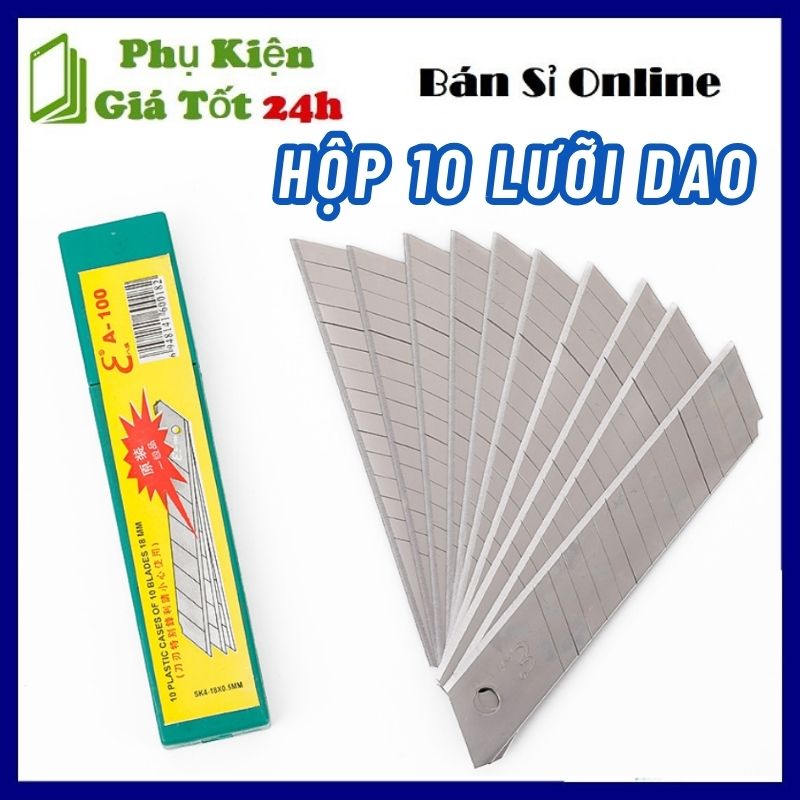 Combo 10 lưỡi dao rọc giấy, cắt giấy loại lớn - hộp 10 lưỡi dao rọc giấy lớn siêu sắc bén hàng loại 1