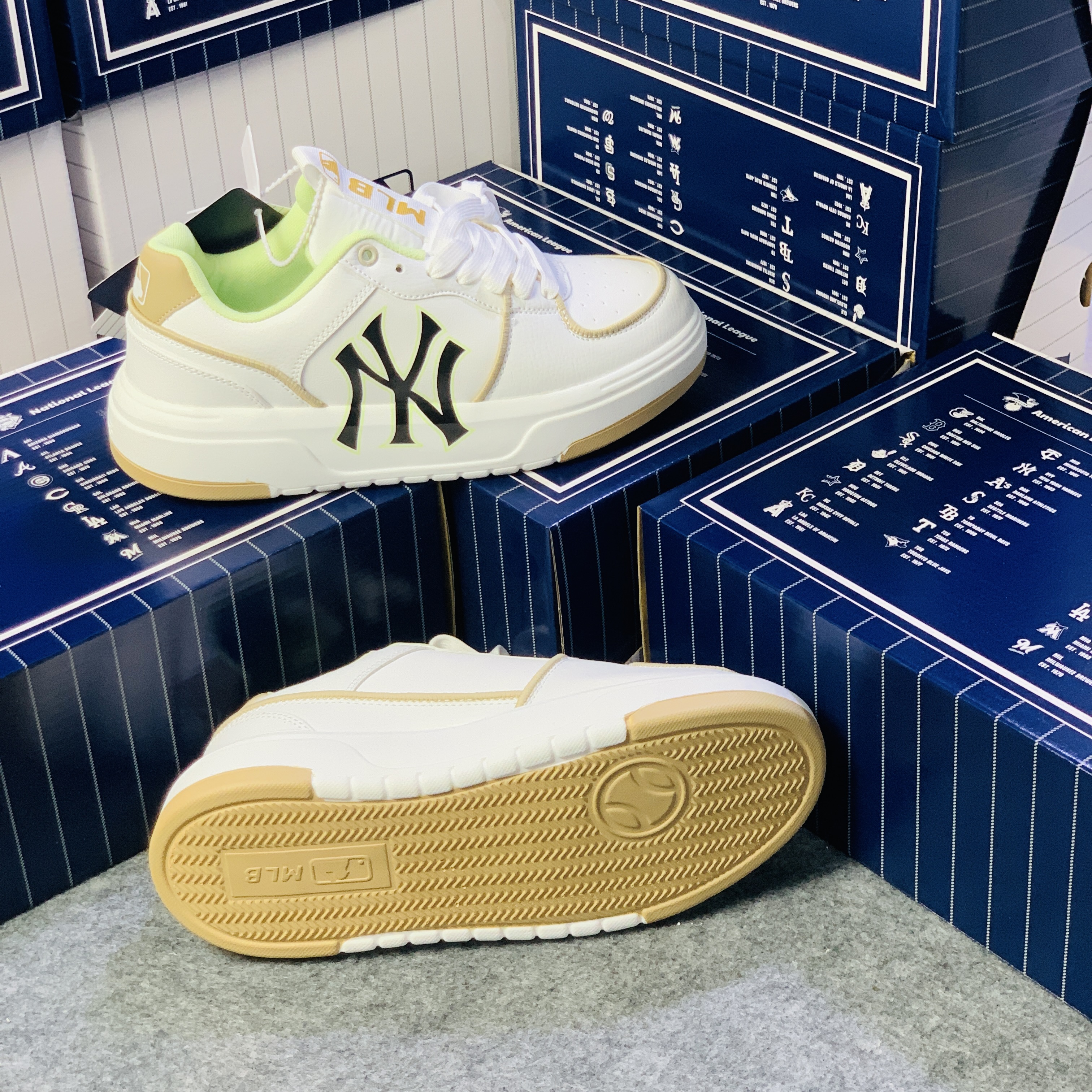 Giày Sneaker Chunky Liner White / Green Nam Giày Sneaker Độn Đế Hack Chiều Cao