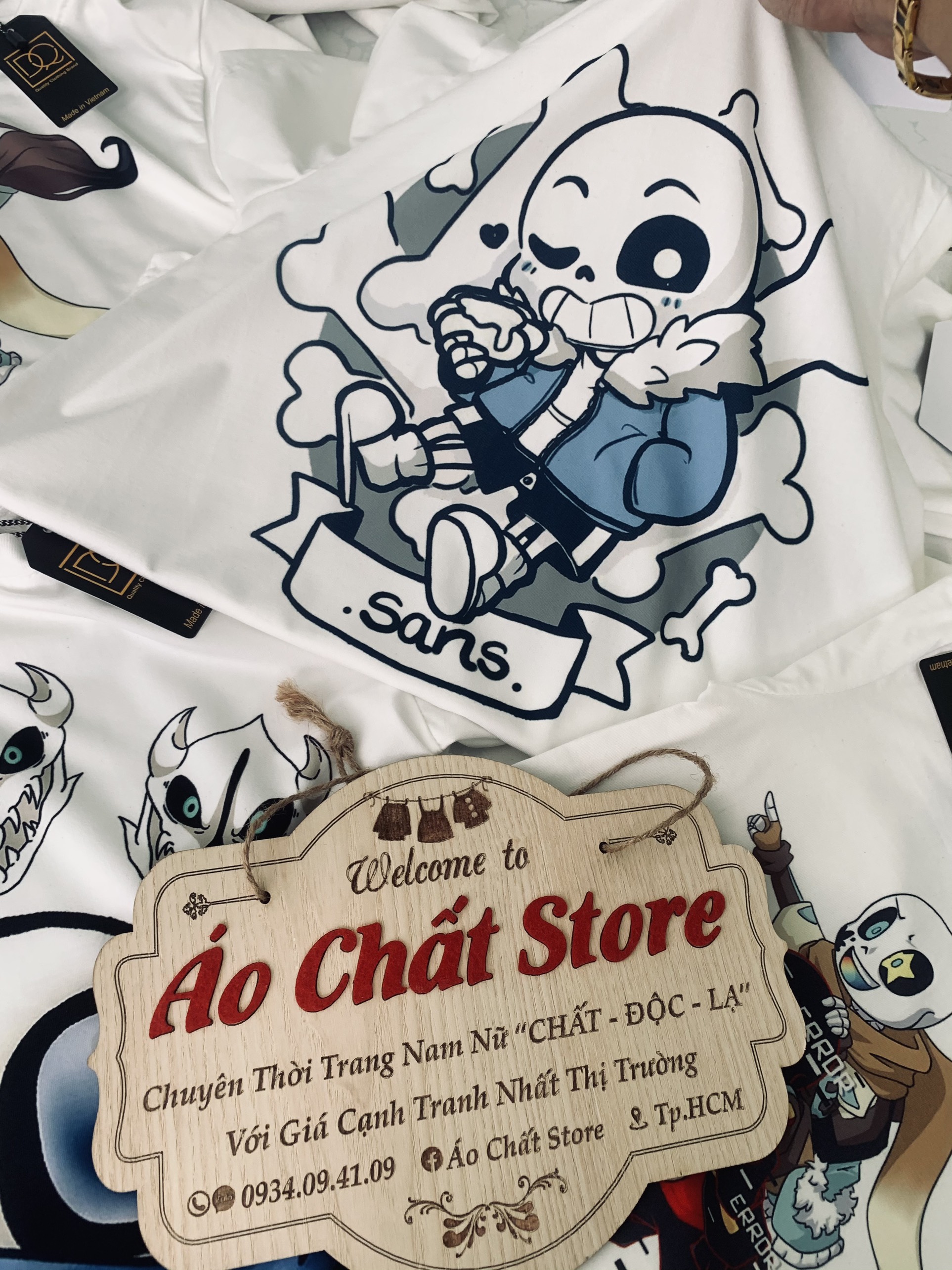 [HCM]Áo thun game Undertale Sans chibi màu trắng | ÁO CHẤT STORE