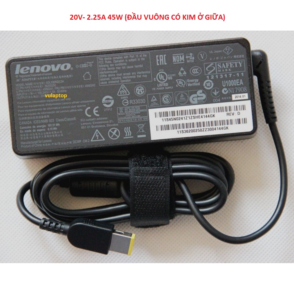 Sạc laptop lenovo g50-30 g50-45 g50-70 g50-70a g50-70m g50-75 2.25a vuông usb