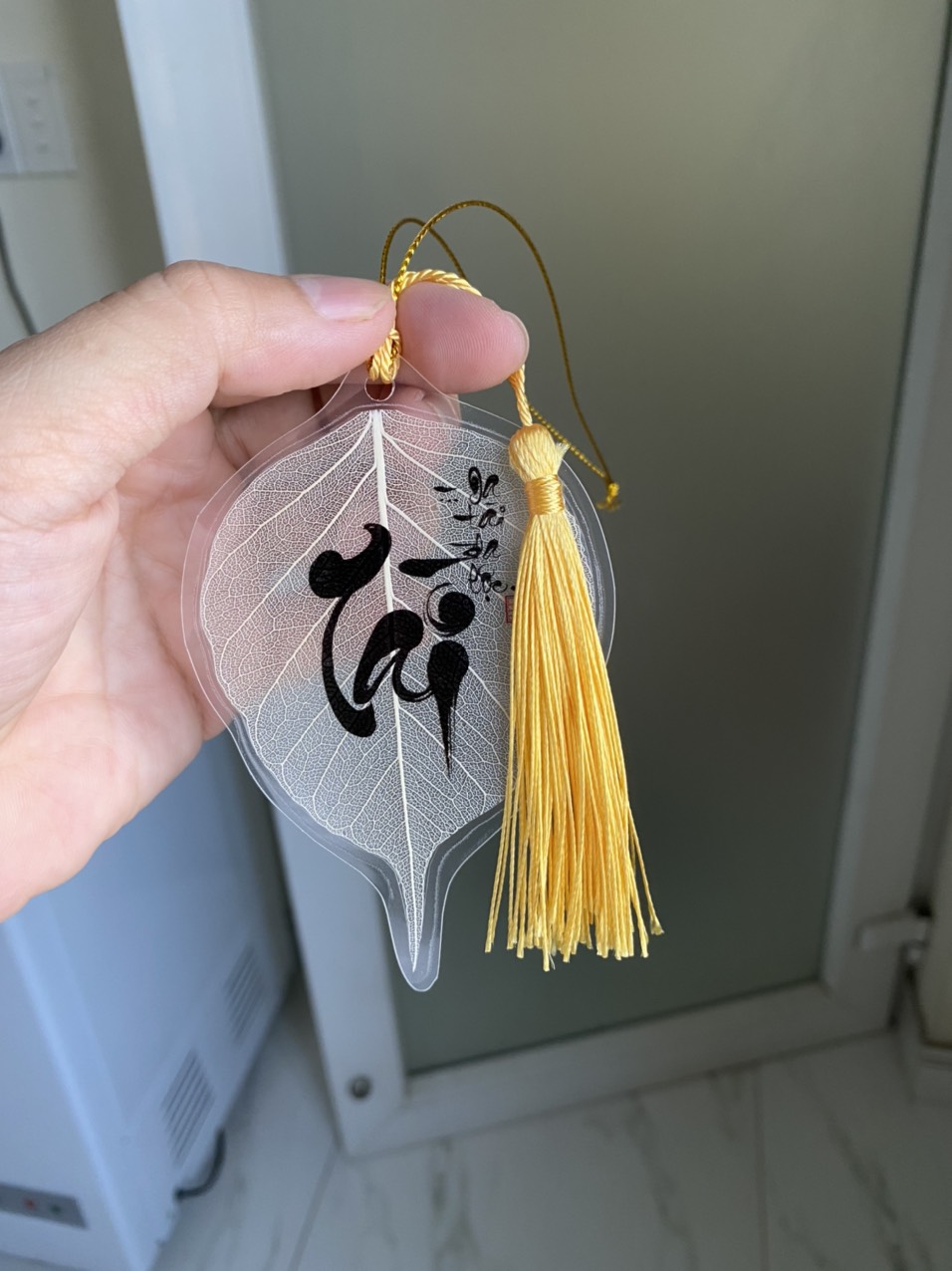 Lá bồ đề in chữ TÀI - ĐA TÀI ĐA LỘC