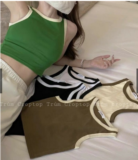 Croptop Ba lỗ phối viền ôm body