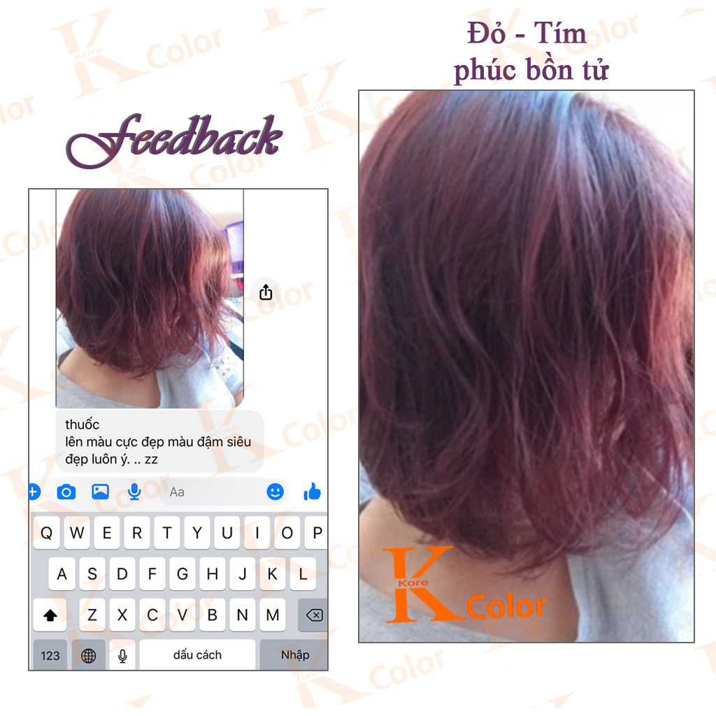 Thuốc nhuộm tóc Phúc Bồn Tử - Đỏ Tím kcolor