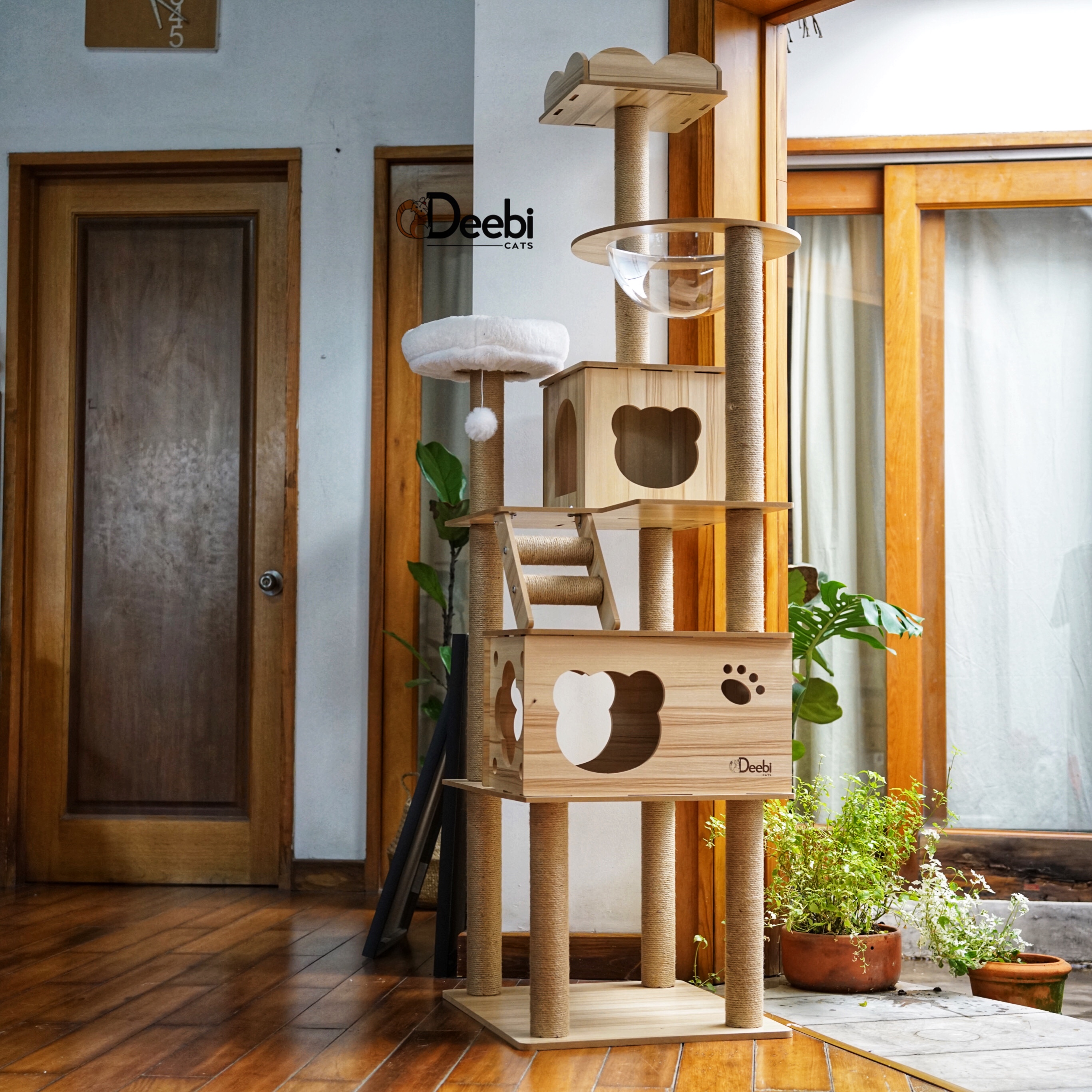 Cattree nhà gỗ nhà cây cào móng cho mèo