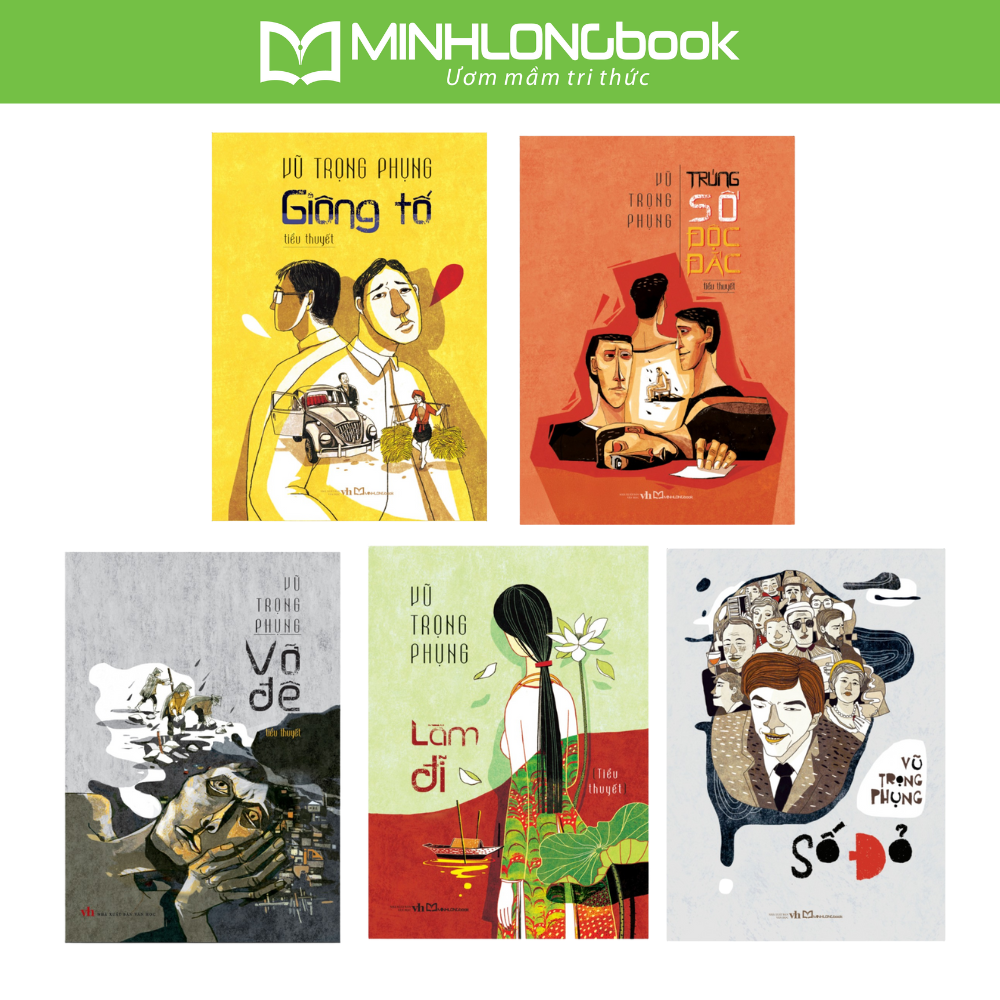 Book: Combo Collection of Works by Vu Trong Phung (Giông Tô, Trúng Số Độc Đắc, Vỡ Đê, Làm Đĩ, Số Đỏ)