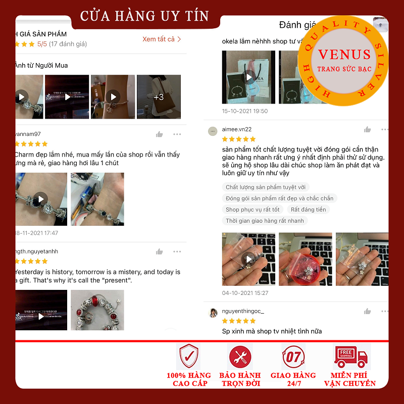Chạm bạc cao cấp-Treo cỏ 4 lá xanh lá
