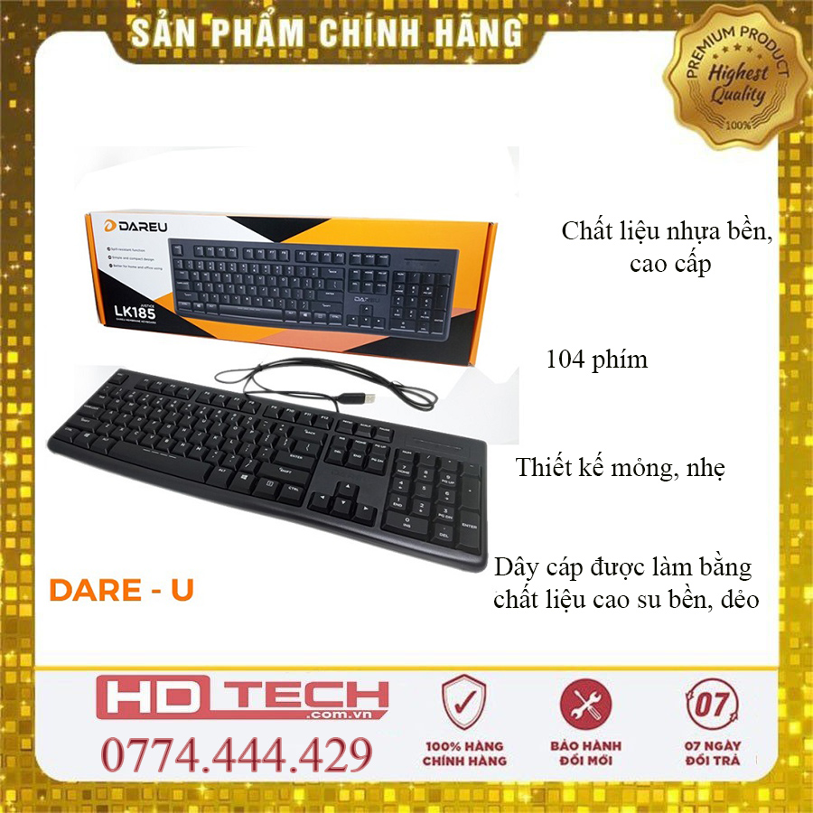 Phím Dareu LK185 BLACK NEW FULL BOX