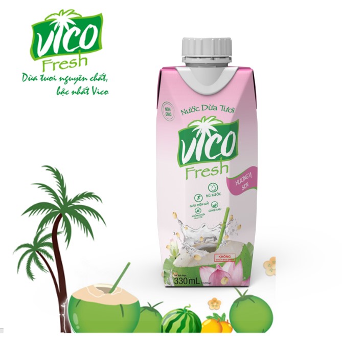 1 HỘP NƯỚC DỪA SEN VICO FRESH 330ML