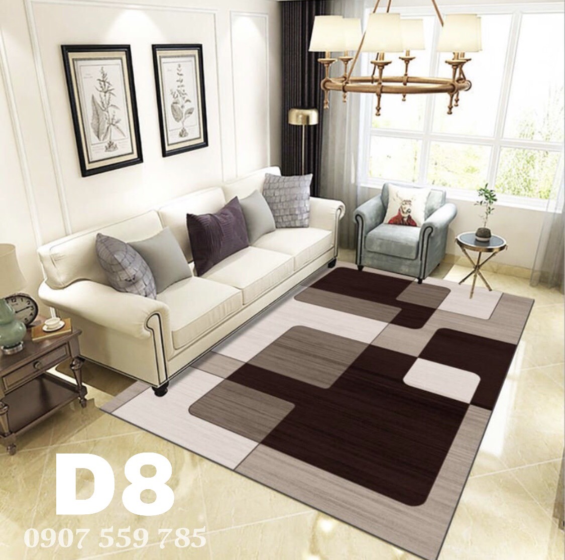 Thảm trải sàn phòng khách D8