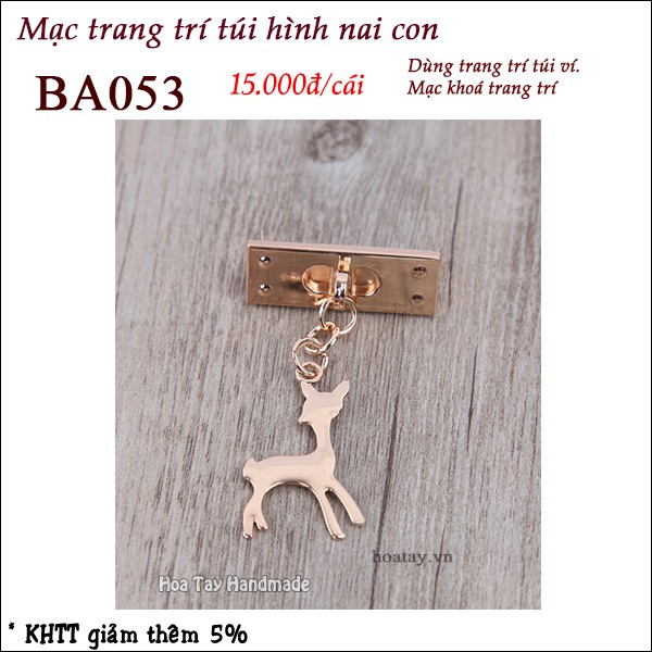 Mạc Trang Trí Túi Hình Nai Con BA053